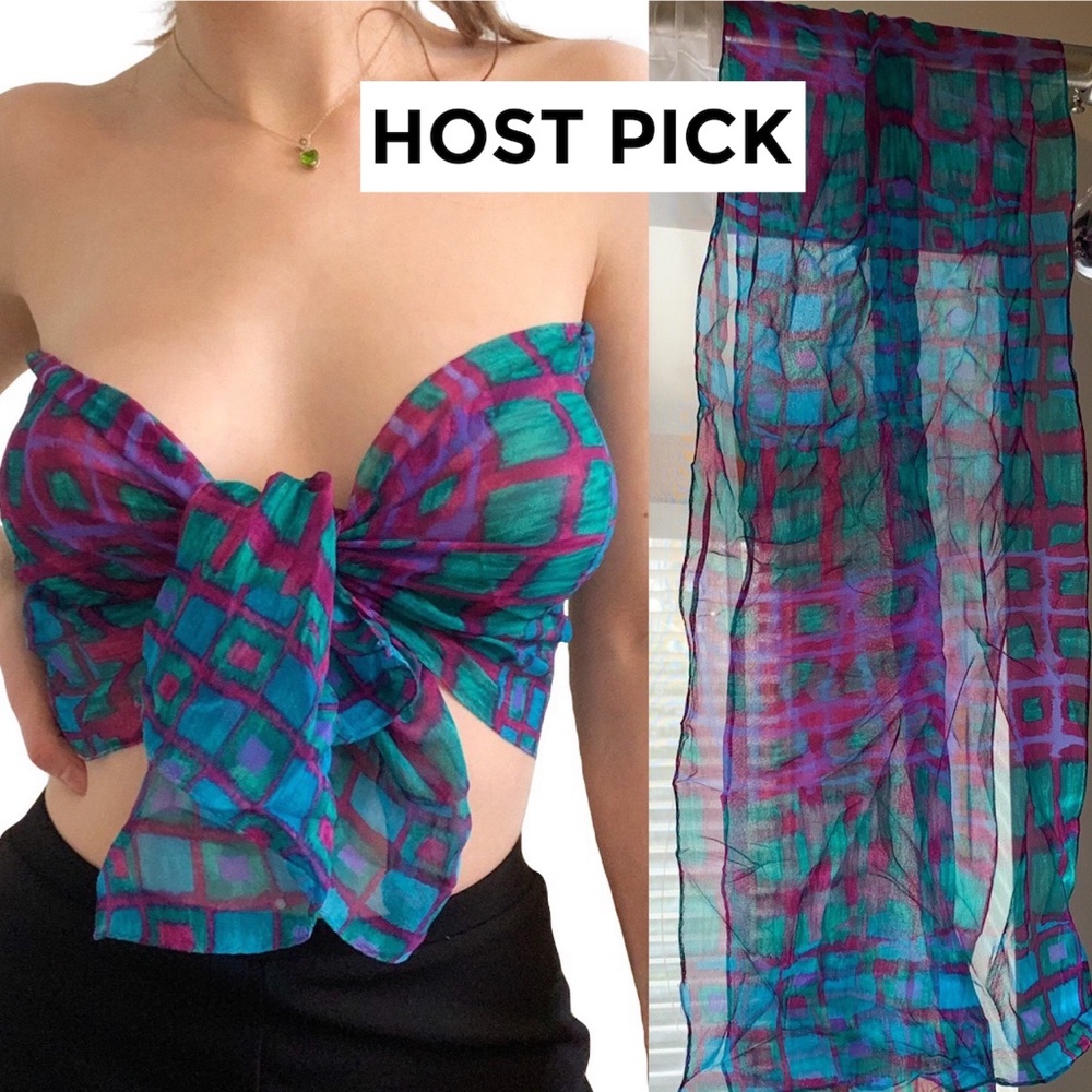 2x HP🎉🎉 Vintage Blue and Purple Scarf - Picture 1 of 5